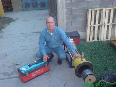 Alejandro next to his new 2LBin.com T-30 Tapping Tools